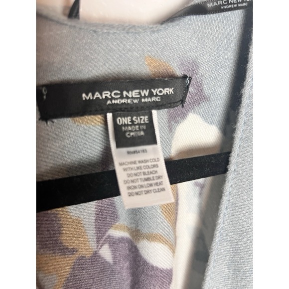 Marc New York Women's Cape Shawl Kimono Floral Ties Blue Purple OS - Picture 5 of 7